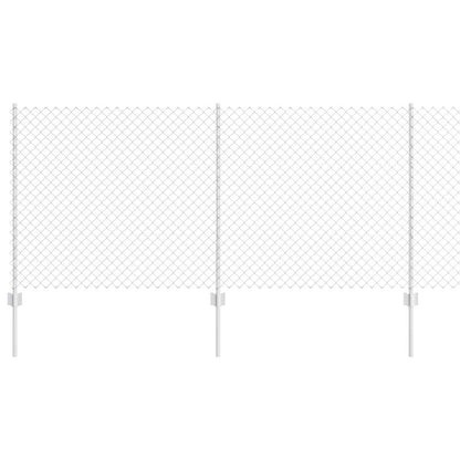 Fence with Posts Silver 1 x 10 m Steel