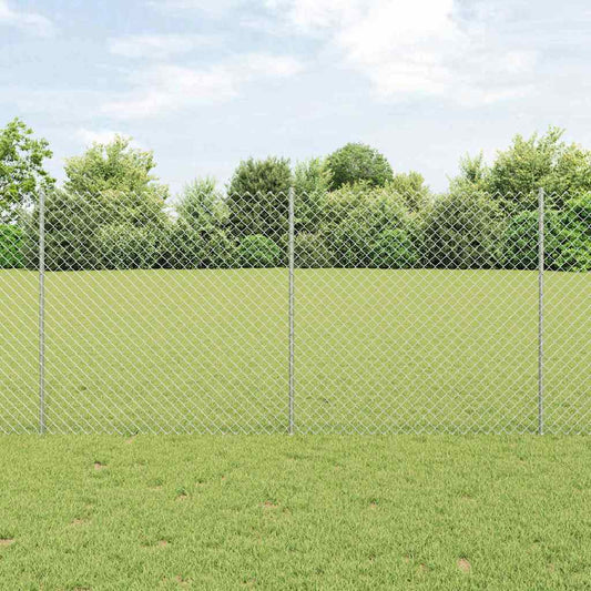 Fence with Posts Silver 1.2 x 10 m Steel