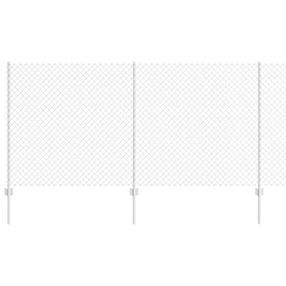 Fence with Posts Silver 1.2 x 10 m Steel