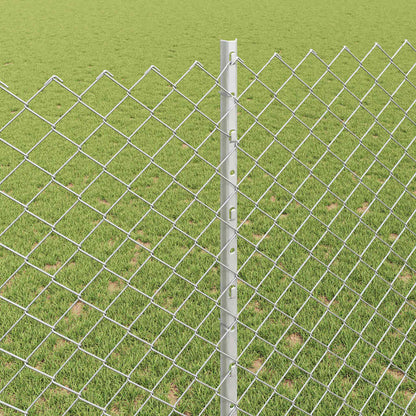 Fence with Posts Silver 1.4 x 10 m Steel