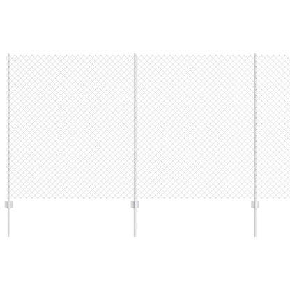 Fence with Posts Silver 1.4 x 10 m Steel