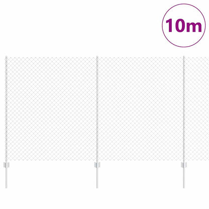 Fence with Posts Silver 1.4 x 10 m Steel