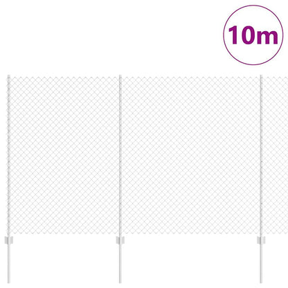 Fence with Posts Silver 1.5 x 10 m Steel