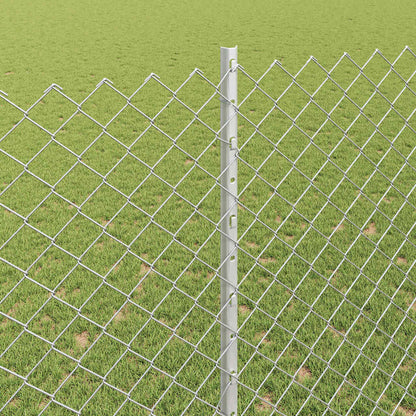 Fence with Posts Silver 1.6 x 10 m Steel