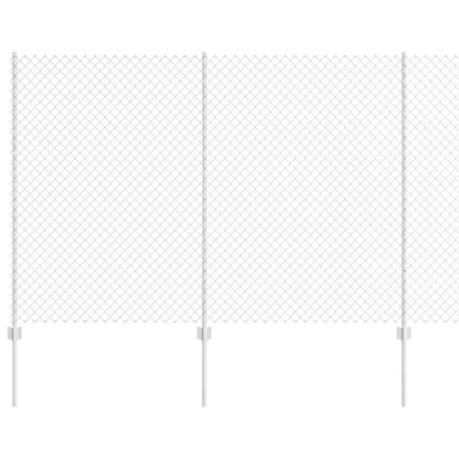 Fence with Posts Silver 1.6 x 10 m Steel