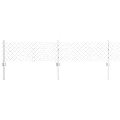 Fence with Posts Silver 0.4 x 10 m Steel