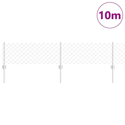 Fence with Posts Silver 0.4 x 10 m Steel