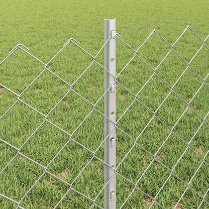 Fence with Posts Silver 0.6 x 10 m Steel