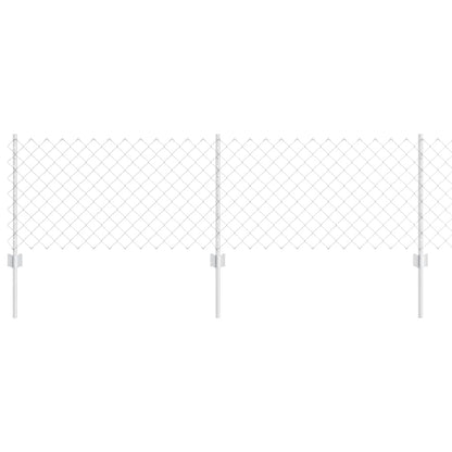 Fence with Posts Silver 0.6 x 10 m Steel