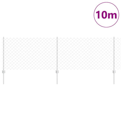 Fence with Posts Silver 0.8 x 10 m Steel