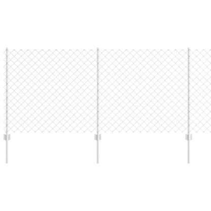 Fence with Posts Silver 1 x 10 m Steel