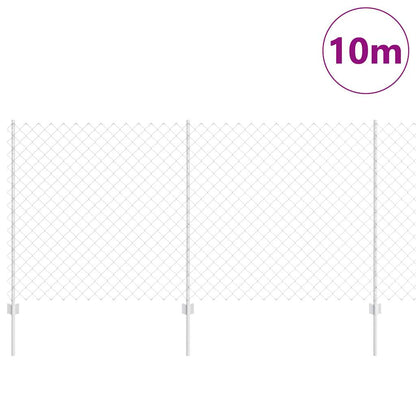 Fence with Posts Silver 1.2 x 10 m Steel