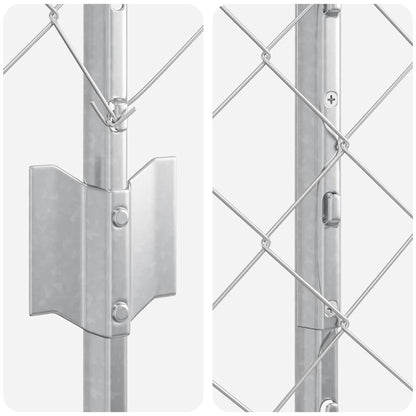 Fence with Posts Silver 1.4 x 10 m Steel