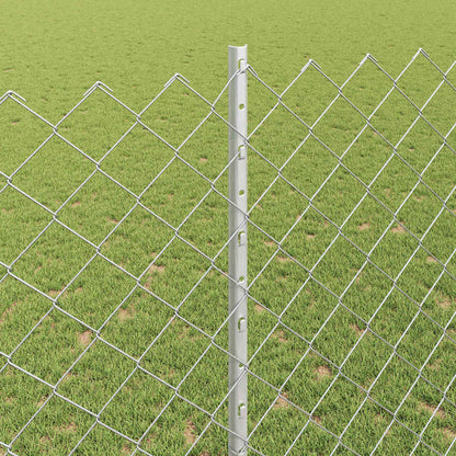Fence with Posts Silver 1.4 x 10 m Steel