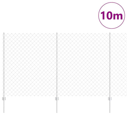 Fence with Posts Silver 1.4 x 10 m Steel