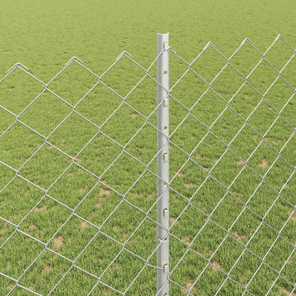 Fence with Posts Silver 1.5 x 10 m Steel