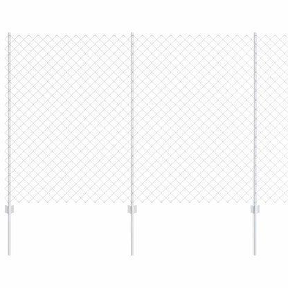 Fence with Posts Silver 1.5 x 10 m Steel