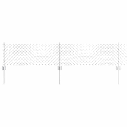 Fence with Posts Silver 0.4 x 25 m Steel