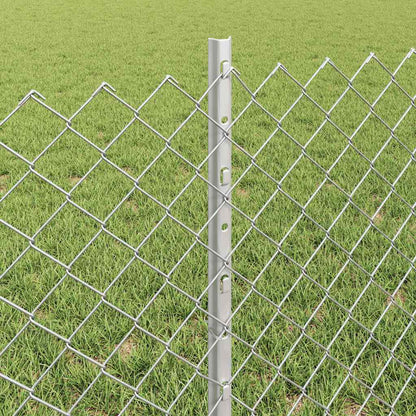 Fence with Posts Silver 0.6 x 25 m Steel