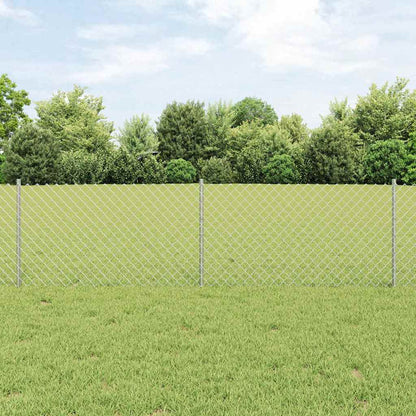 Fence with Posts Silver 0.6 x 25 m Steel