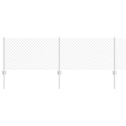 Fence with Posts Silver 0.6 x 25 m Steel