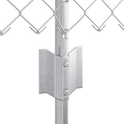 Fence with Posts Silver 0.8 x 25 m Steel