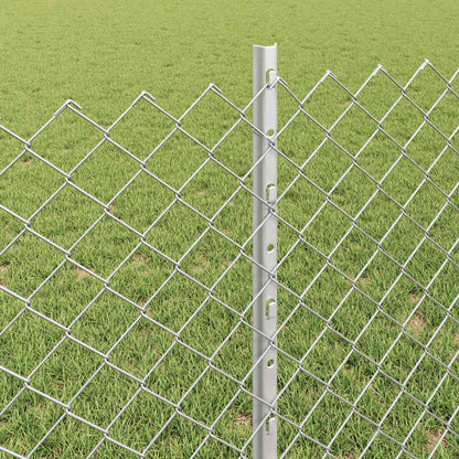 Fence with Posts Silver 0.8 x 25 m Steel