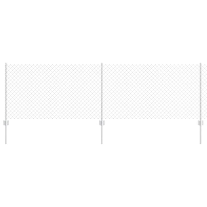 Fence with Posts Silver 0.8 x 25 m Steel