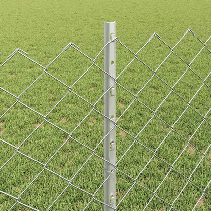Fence with Posts Silver 0.8 x 25 m Steel