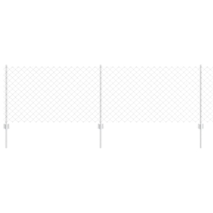Fence with Posts Silver 0.8 x 25 m Steel