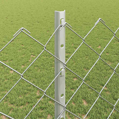 Fence with Posts Silver 1.2 x 25 m Steel