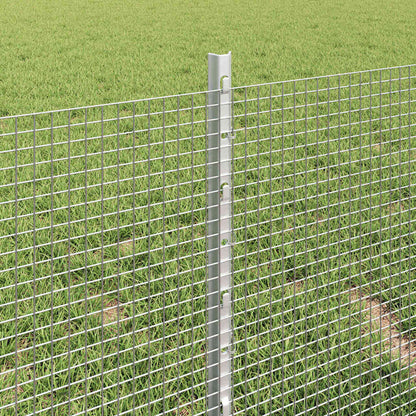 Fence with Posts Silver 0.4 x 10 m Steel