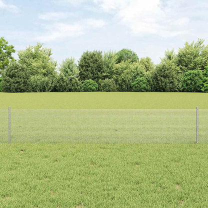 Fence with Posts Silver 0.4 x 10 m Steel