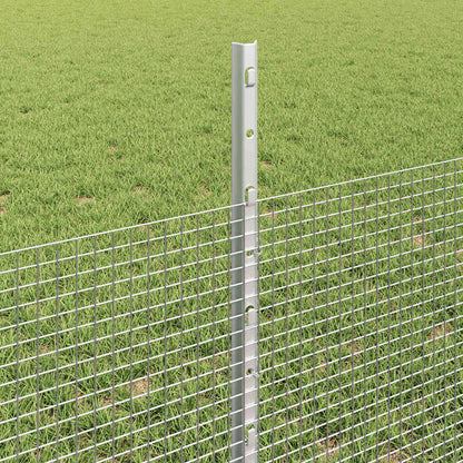 Fence with Posts Silver 0.5 x 10 m Steel