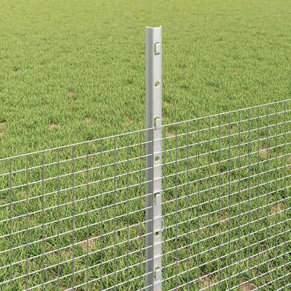Fence with Posts Silver 0.5 x 10 m Steel