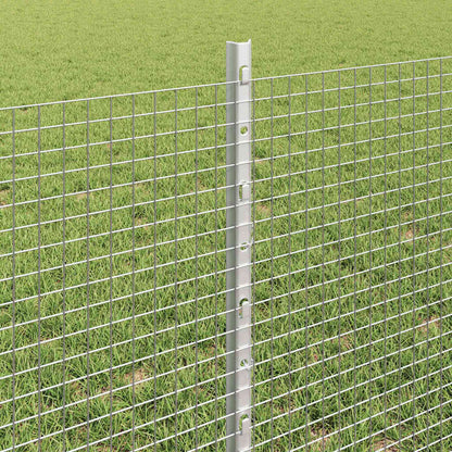 Fence with Posts Silver 0.6 x 10 m Steel
