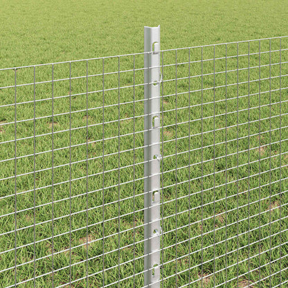 Fence with Posts Silver 0.6 x 10 m Steel