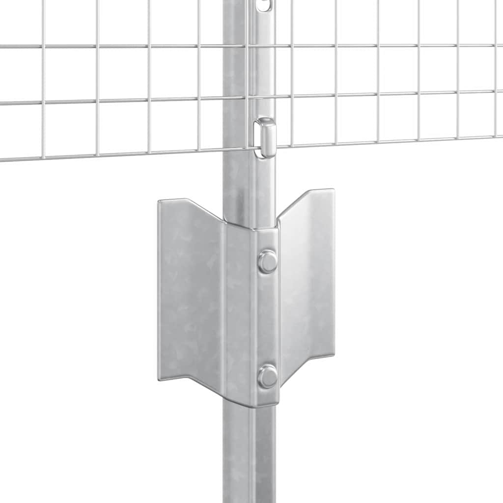 Fence with Posts Silver 0.8 x 10 m Steel