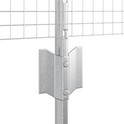 Fence with Posts Silver 0.8 x 10 m Steel