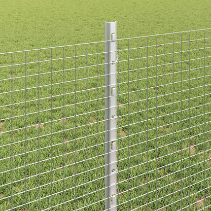 Fence with Posts Silver 0.8 x 10 m Steel