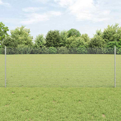 Fence with Posts Silver 0.8 x 10 m Steel
