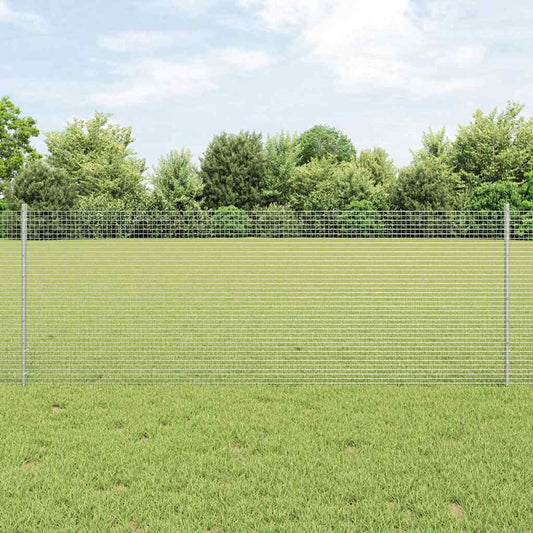 Fence with Posts Silver 0.8 x 10 m Steel