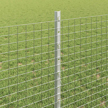 Fence with Posts Silver 0.8 x 10 m Steel