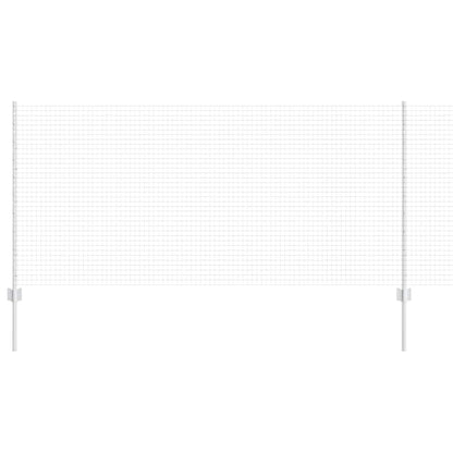 Fence with Posts Silver 1 x 10 m Steel