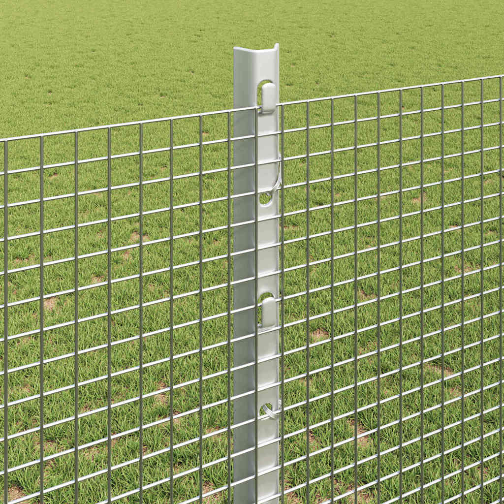 Fence with Posts Silver 1.2 x 10 m Steel