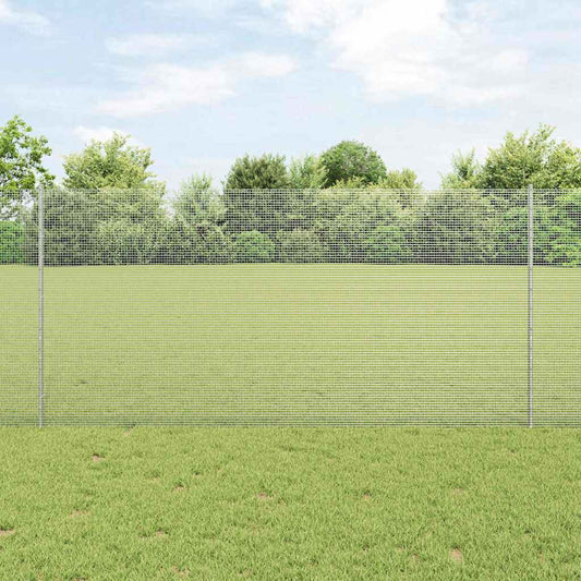Fence with Posts Silver 1.2 x 10 m Steel