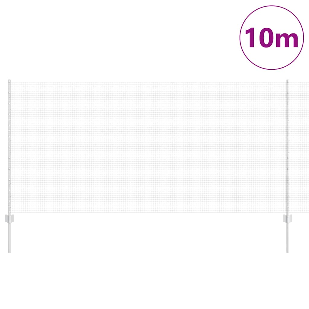 Fence with Posts Silver 1.2 x 10 m Steel