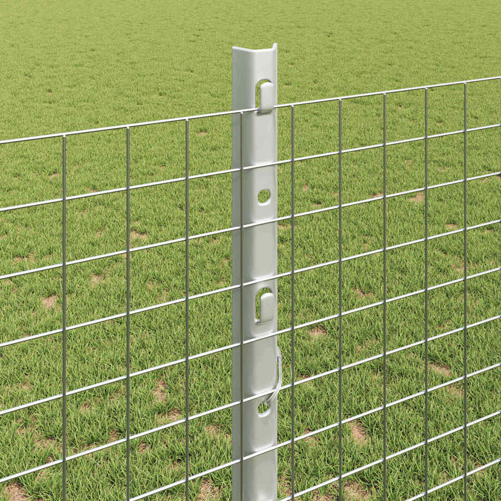Fence with Posts Silver 1.2 x 10 m Steel