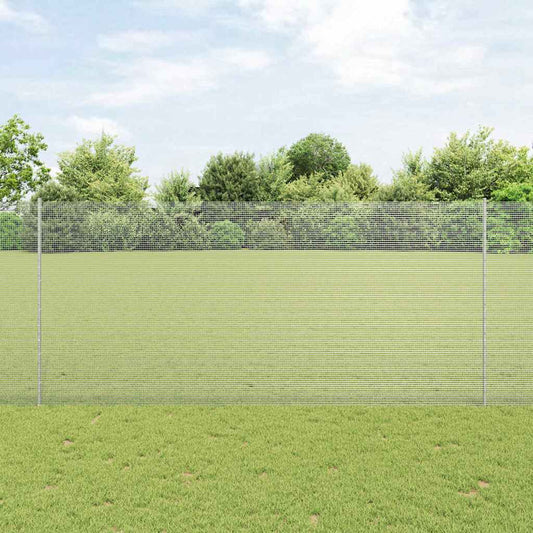 Fence with Posts Silver 1.4 x 10 m Steel
