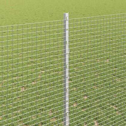 Fence with Posts Silver 1.4 x 10 m Steel
